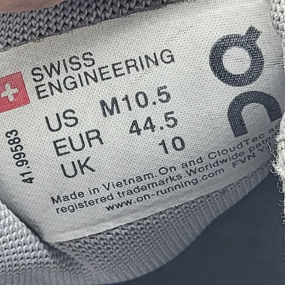 On Cloud Cloudswift Gray Running Shoes Mens Size 10.5 Helion Gray White main image 4